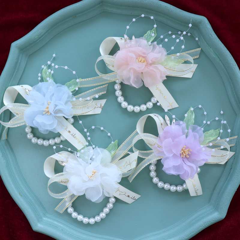 コサージュ 華やか花びら手首飾りコサージュ