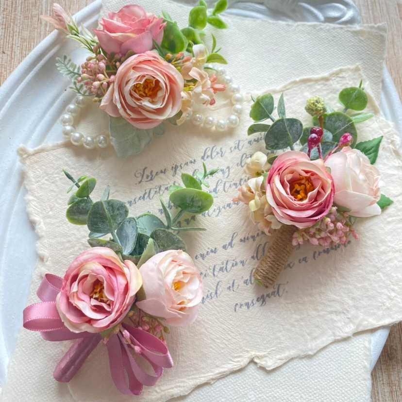 コサージュ 優美なローズパールコサージュセット