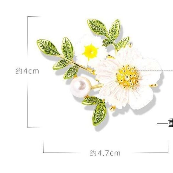 コサージュ 卒業式 用 白花とパールの上品なコサージュブローチ