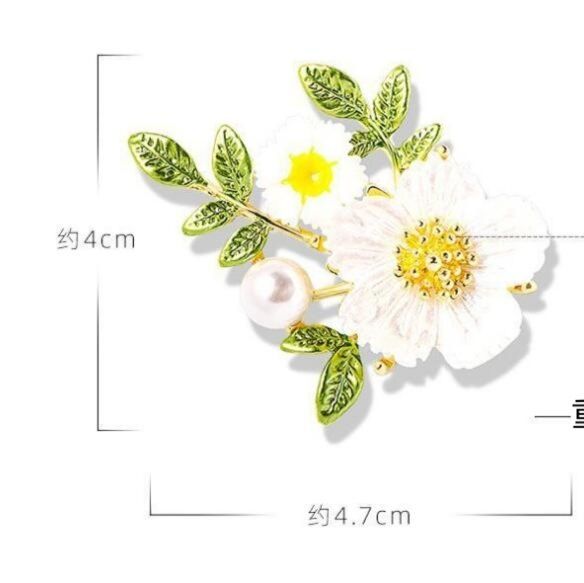 コサージュ 卒園式 用 レディース花飾り白い小花とパールのコサージュ