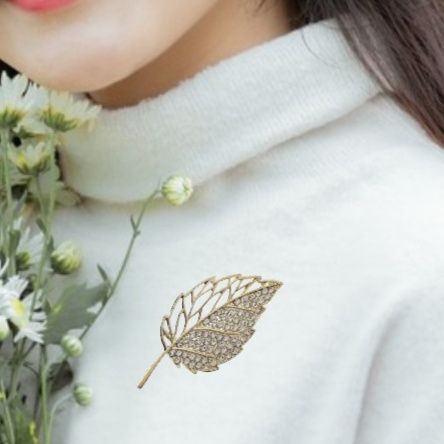 コサージュ 入園式 上品な葉模様輝き胸針コサージュ入園式用