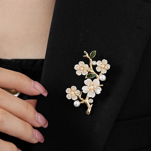 コサージュ 卒業式 桜の枝と真珠の上品な花束コサージュ