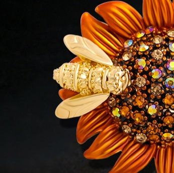 コサージュ 入園式向日葵モチーフ輝石装飾コサージュ