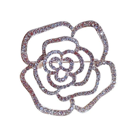 コサージュ 入学式輝石装飾薔薇モチーフブローチ