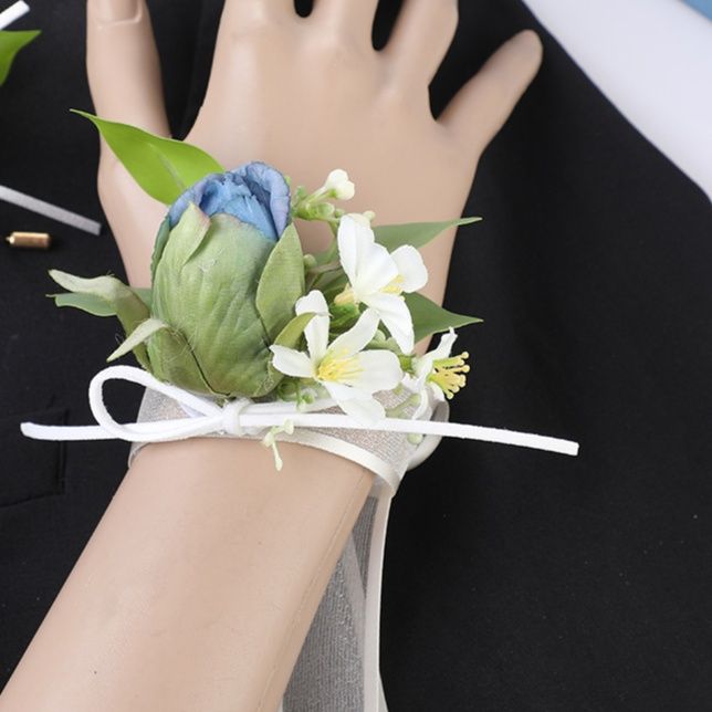 コサージュ 結婚式チューリップと小花の手首用コサージュセット