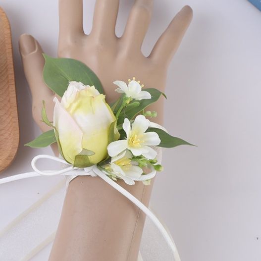 コサージュ 結婚式チューリップと小花の手首用コサージュセット