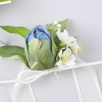 コサージュ 結婚式チューリップと小花の手首用コサージュセット