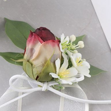 コサージュ 結婚式チューリップと小花の手首用コサージュセット