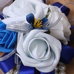 コサージュ結婚式 薔薇とリボンの華やかリストコサージュセット