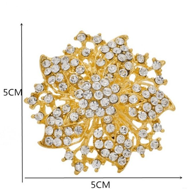 コサージュ 煌めく宝石装飾フラワーモチーフ結婚式