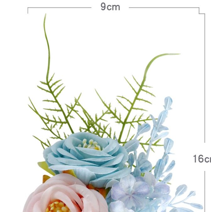 優雅な薔薇と小花のナチュラルブーケ風コサージュ