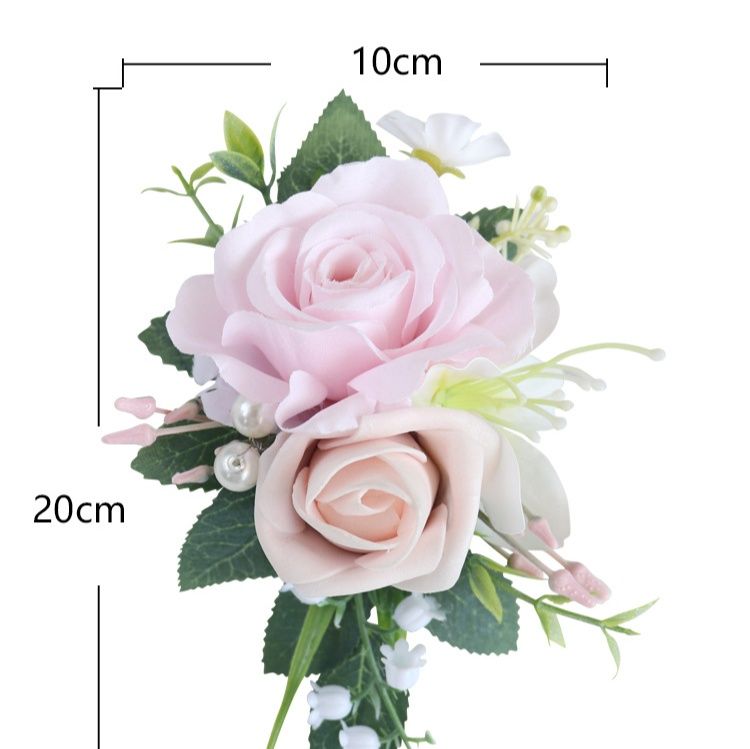  優雅な薔薇と小花のフォーマルコサージュ