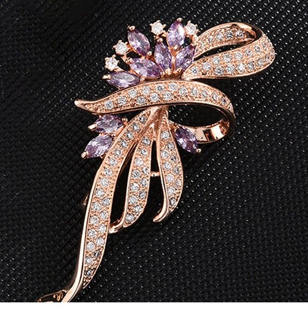 コサージュ 華やかな輝き リボンモチーフ宝石コサージュ