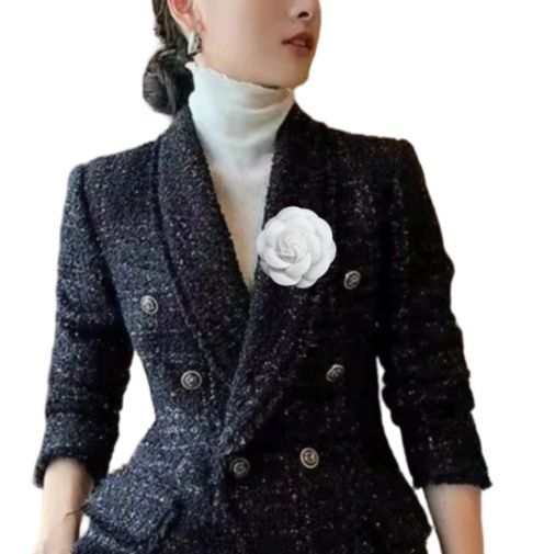 コサージュ 立体椿花モチーフ上品コサージュ　入学式