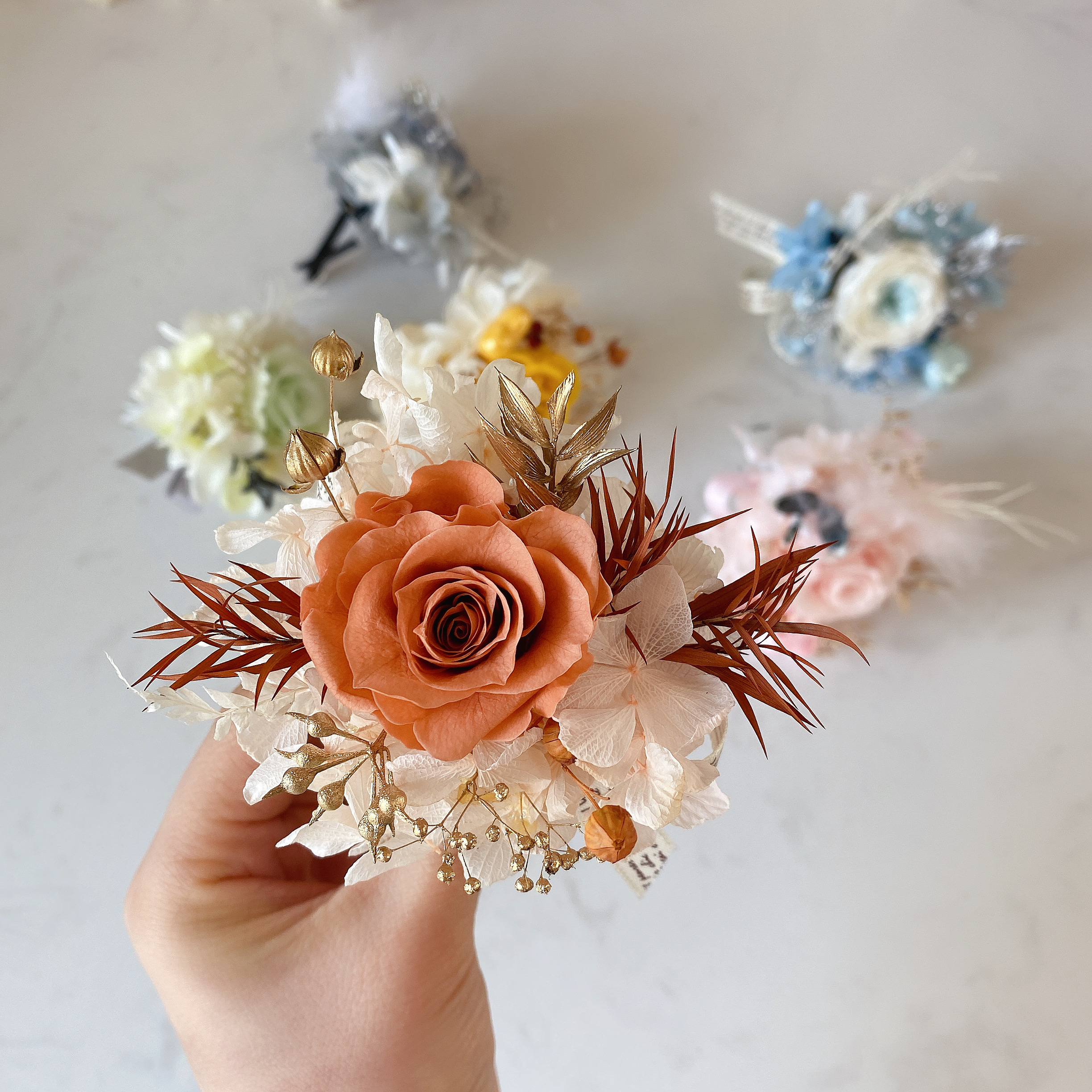 コサージュ 瞬きの花束 ミニコサージュ