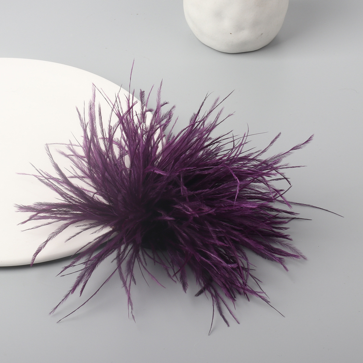 コサージュ ふんわり羽毛の上品な丸型フェザー 結婚式