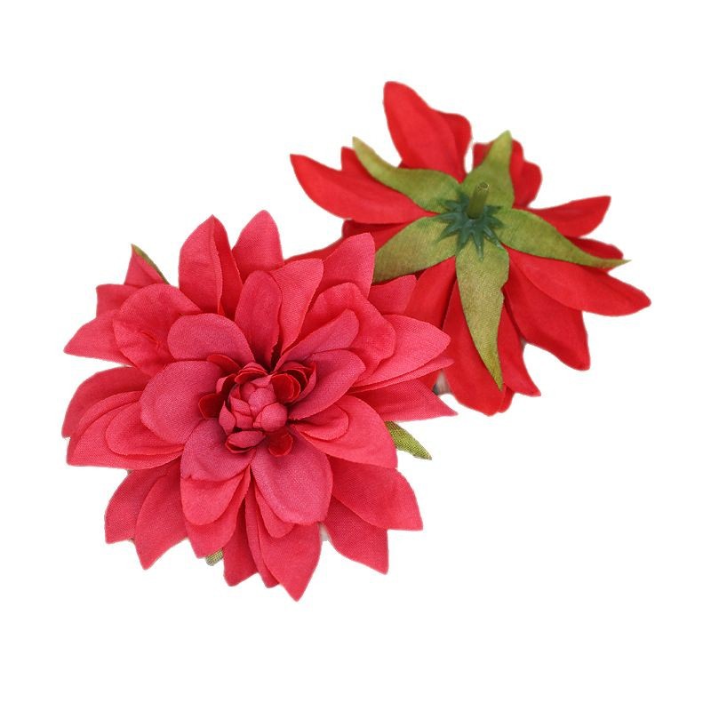 コサージュ 華やかダリア風二輪花飾り結婚式用コサージュ