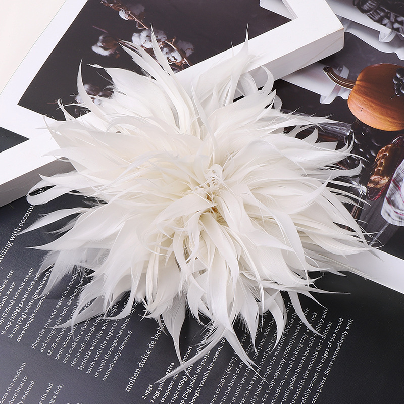 コサージュ 羽根とリボンが華やぐ立体フラワーコサージュ