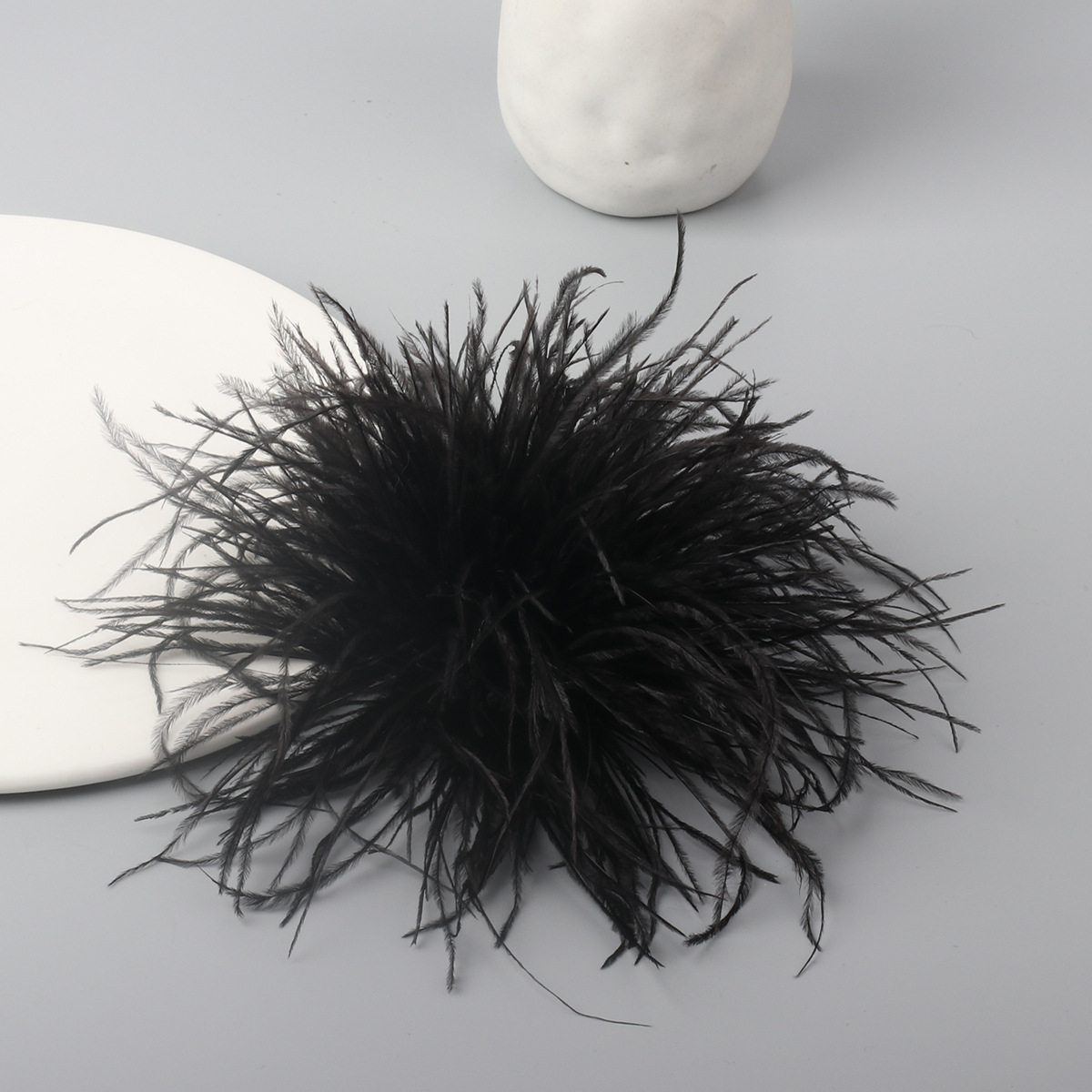 コサージュ ふんわり羽毛の上品な丸型フェザー 結婚式