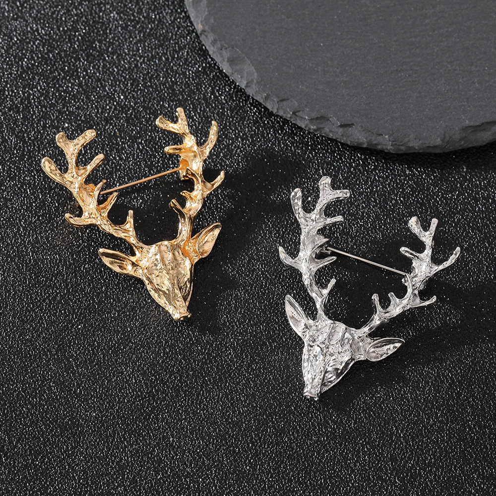 コサージュ 雄鹿の角モチーフ立体メタルコサージュ