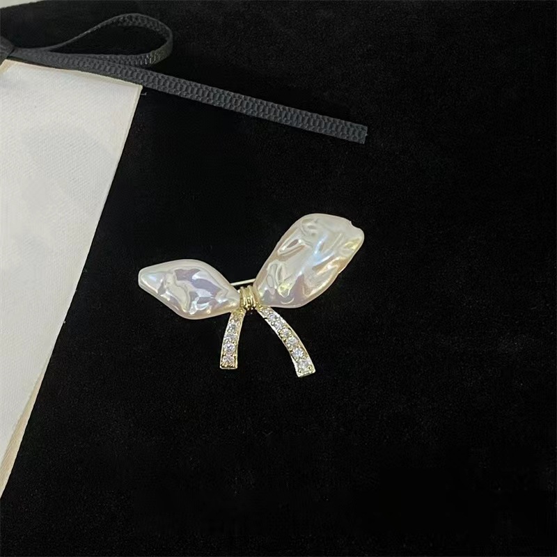 コサージュ 卒業式 真珠風リボン型コサージュ