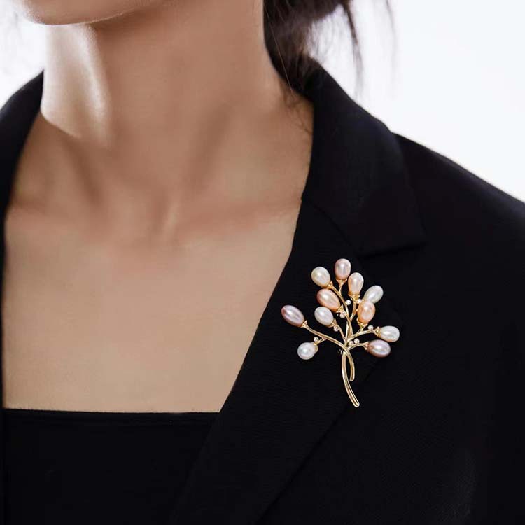 コサージュ 卒業式 真珠の木立コサージュ胸飾り