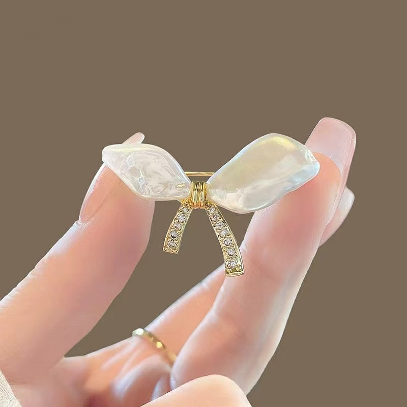 コサージュ 卒業式 真珠風リボン型コサージュ