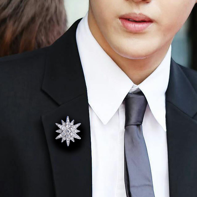 コサージュ 輝く星形水晶装飾コサージュ