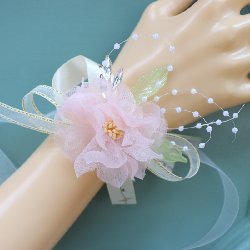 コサージュ 華やか花びら手首飾りコサージュ