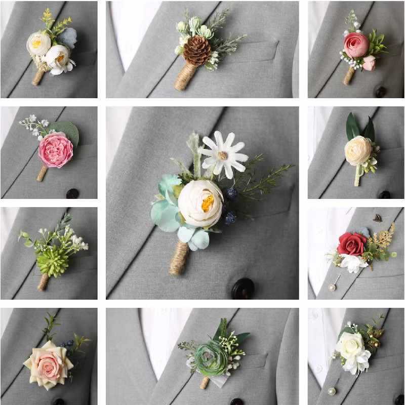 コサージュ 花婿の胸元を彩る季節の花束