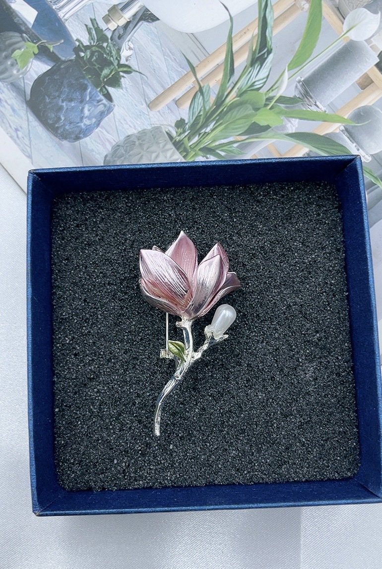 コサージュ 華麗な蓮花真珠飾りブローチ