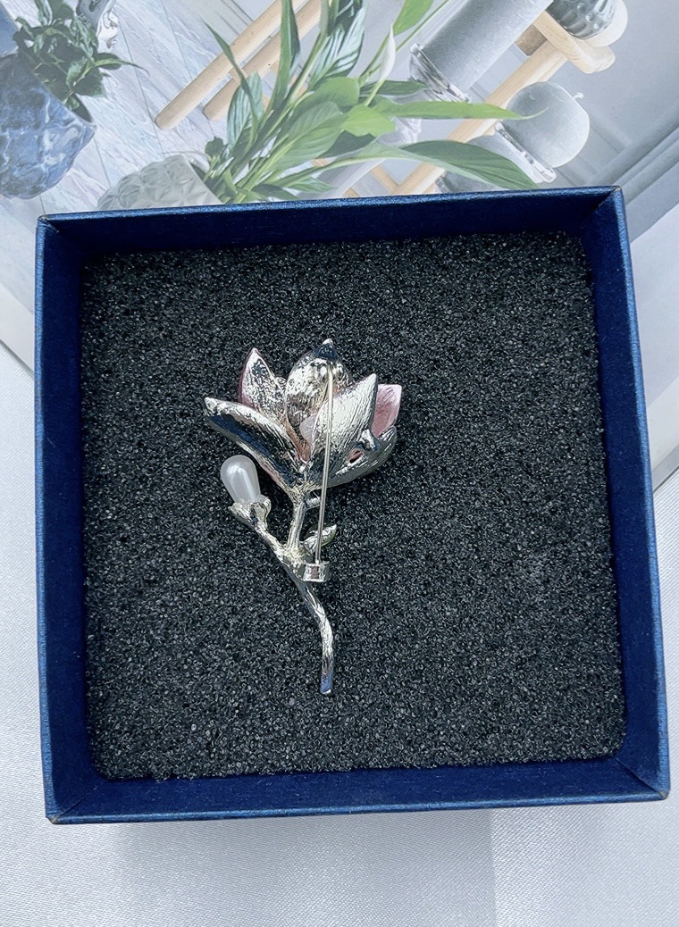 コサージュ 華麗な蓮花真珠飾りブローチ