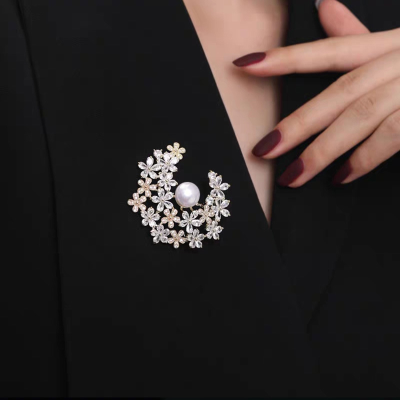 コサージュ 卒業式 桜花舞い踊る真珠の花束コサージュ