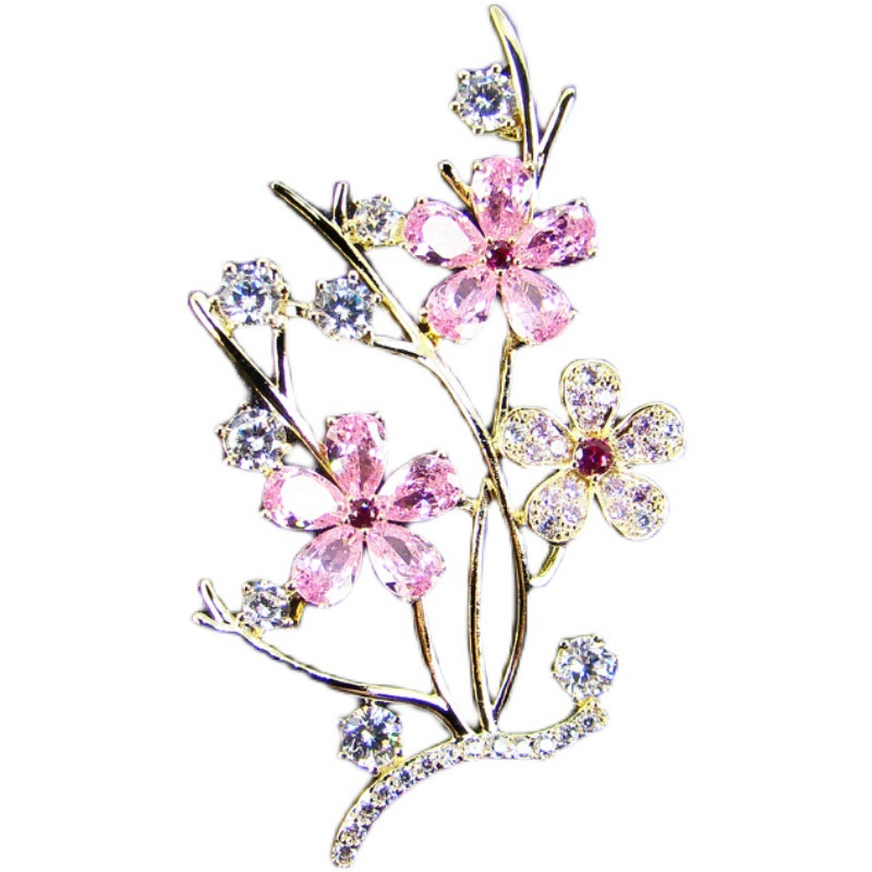 コサージュ 煌めく桜花束ビジュー装飾卒業式コサージュ