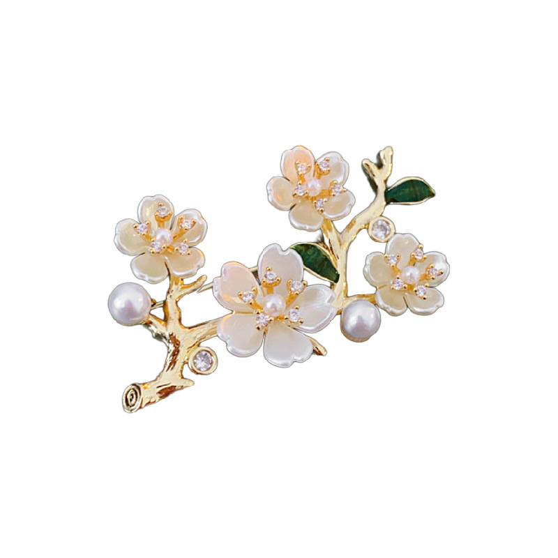 コサージュ 卒業式 桜の枝と真珠の上品な花束コサージュ