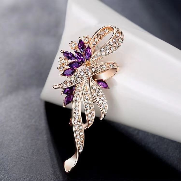 コサージュ 卒業式 華やか宝石リボンモチーフ胸元装飾品