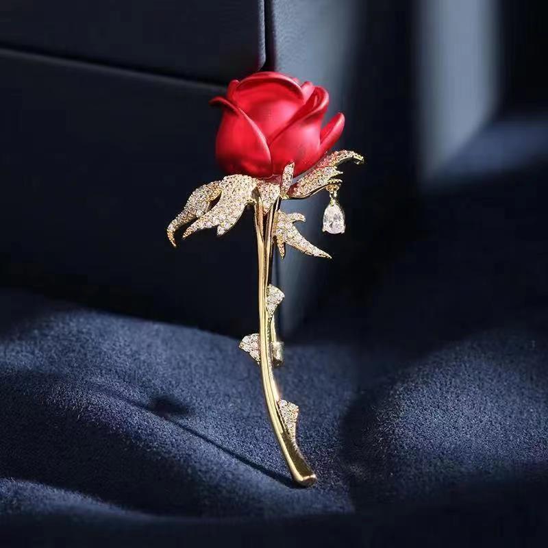 コサージュ 華やか薔薇の宝石コサージュ