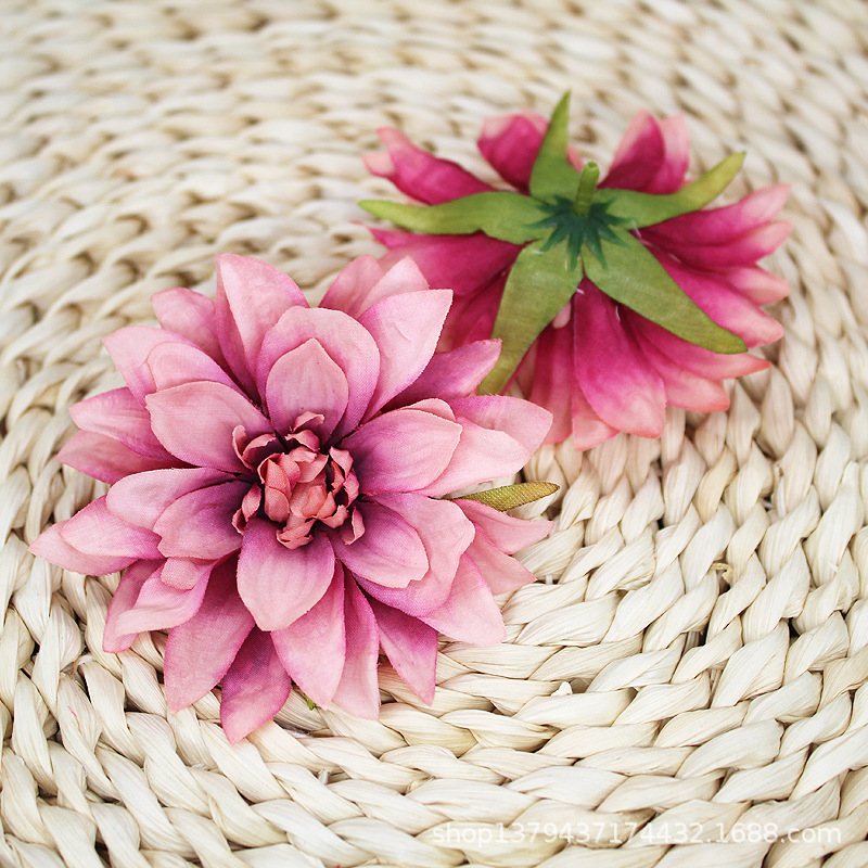 コサージュ 華やかダリア風二輪花飾り結婚式用コサージュ