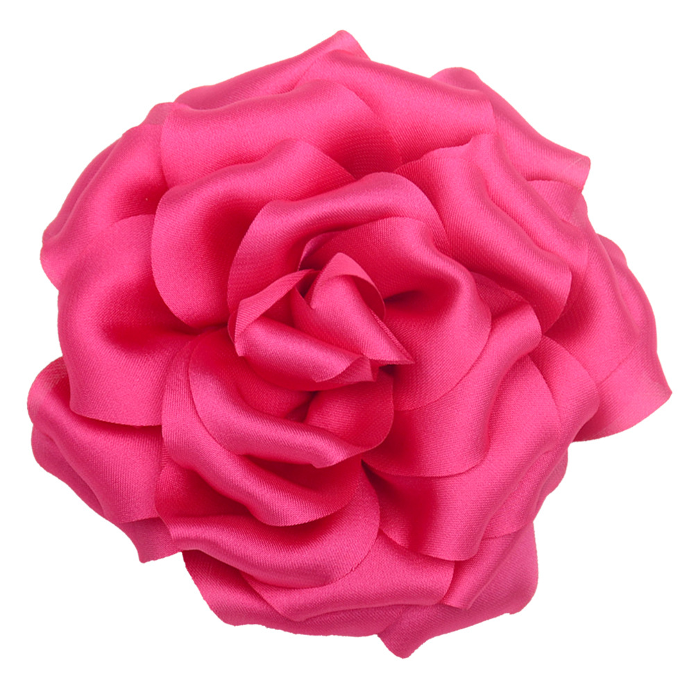 コサージュ 大輪薔薇モチーフの華やかサテン生地コサージュ