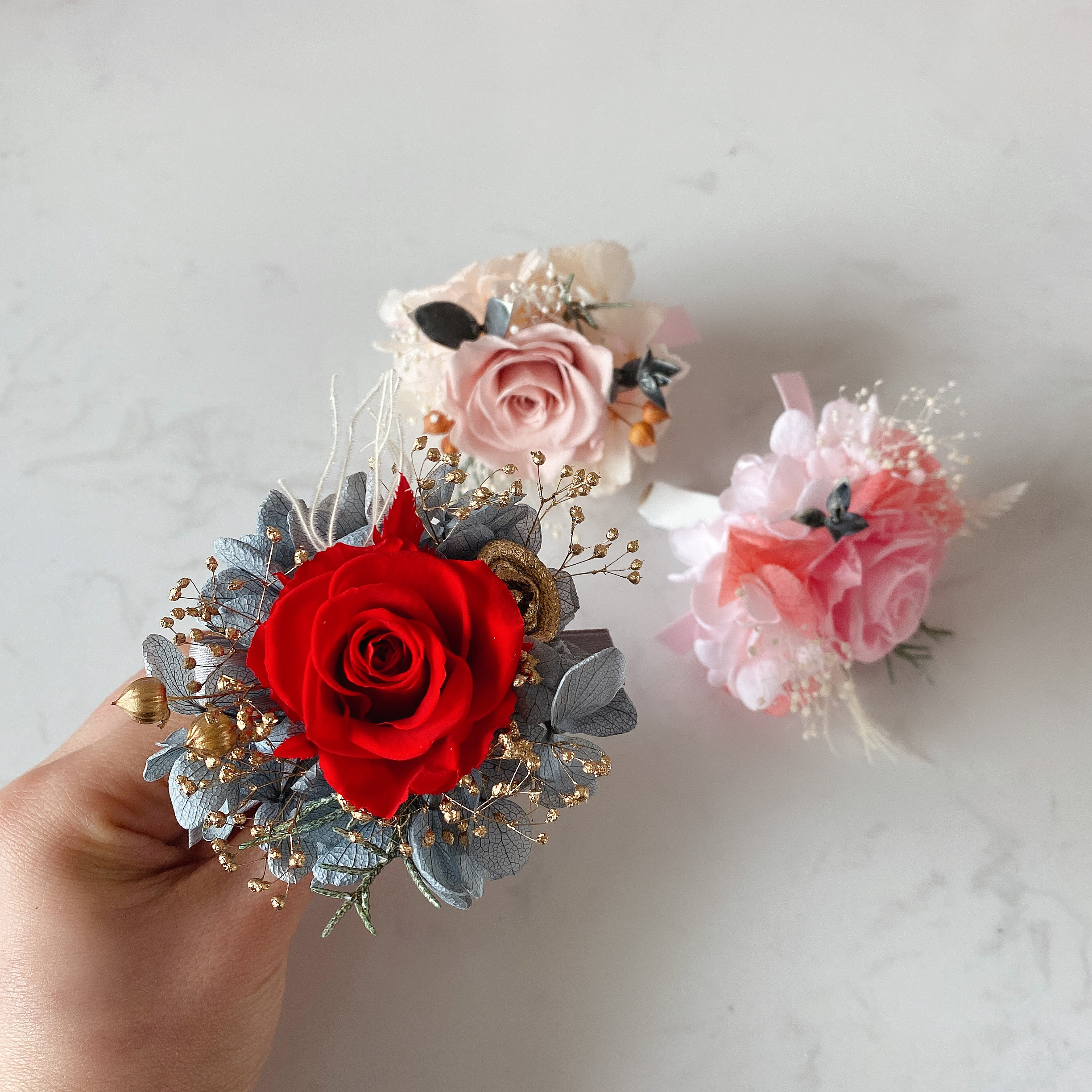 コサージュ 瞬きの花束 ミニコサージュ