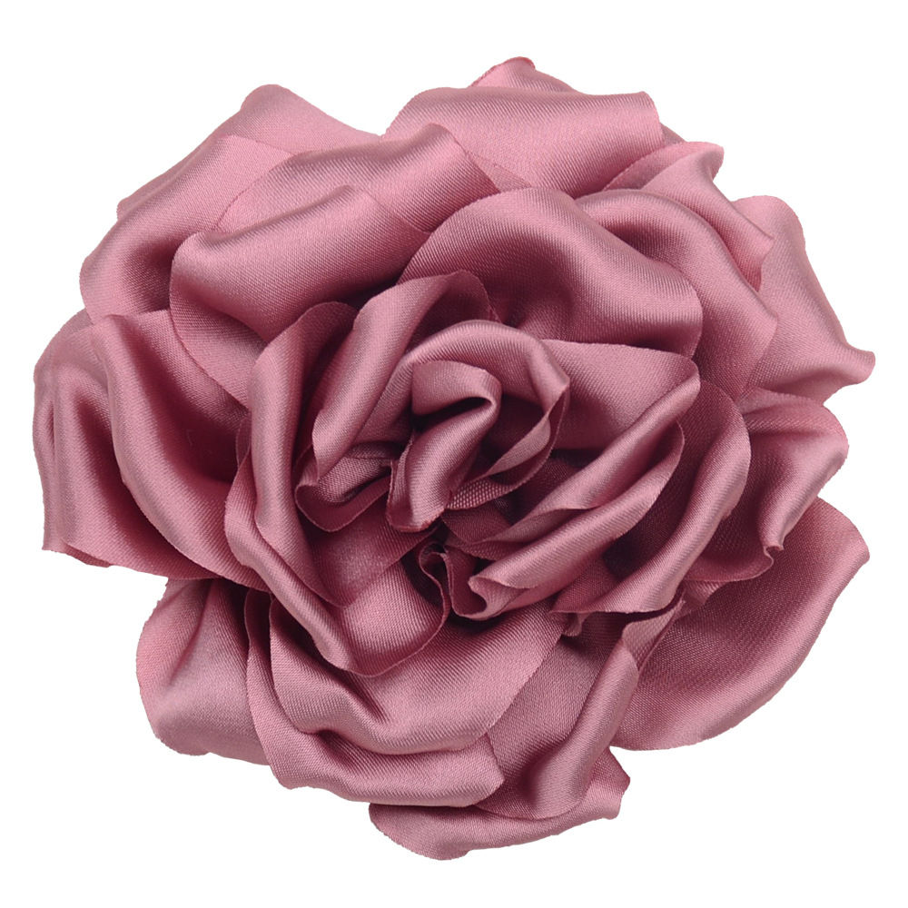 コサージュ 大輪薔薇モチーフの華やかサテン生地コサージュ