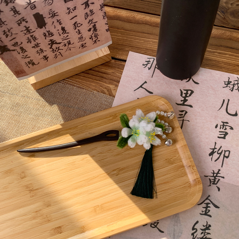 コサージュ 花扇流れ珠飾り 和風コサージュ