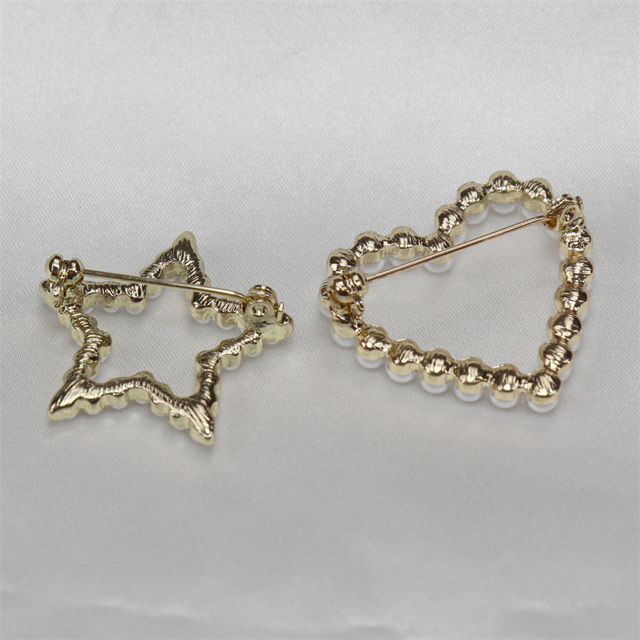 真珠ハート星型ブローチ 結婚式着物用 華やかコサージュ