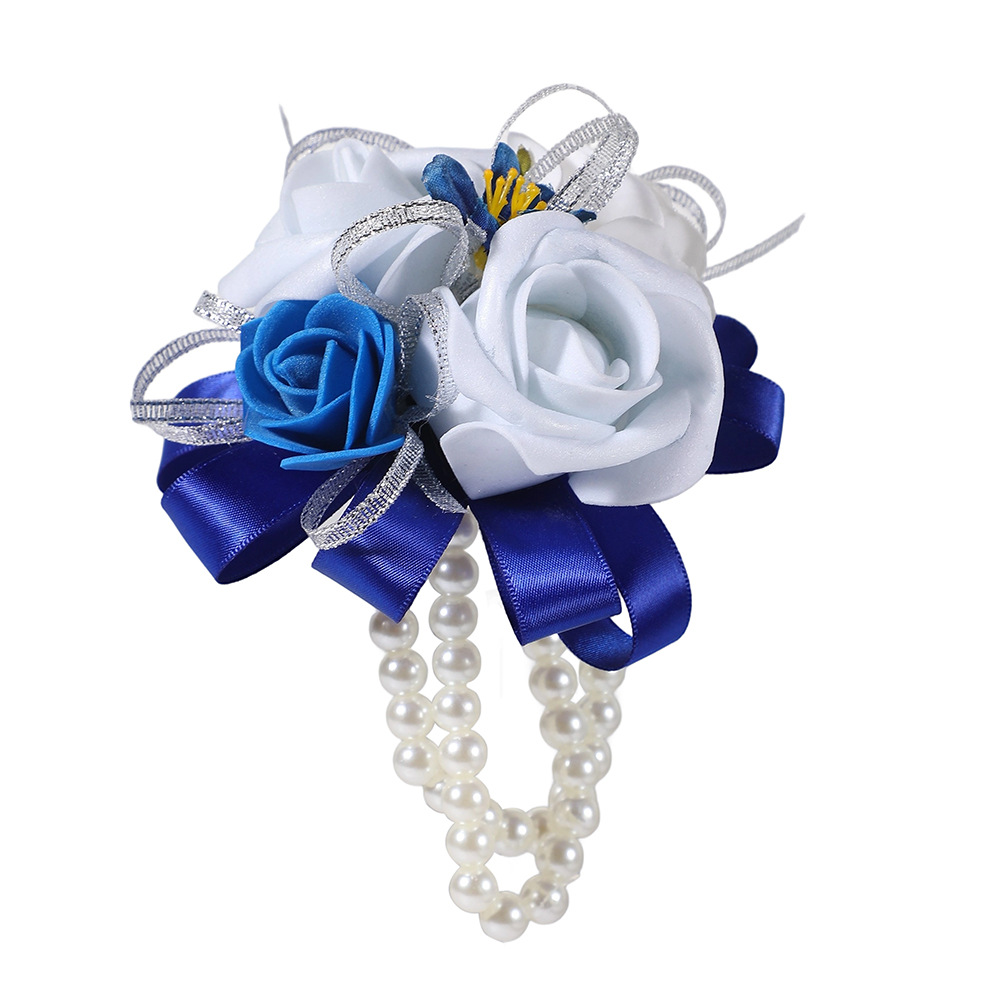 コサージュ結婚式 薔薇とリボンの華やかリストコサージュセット