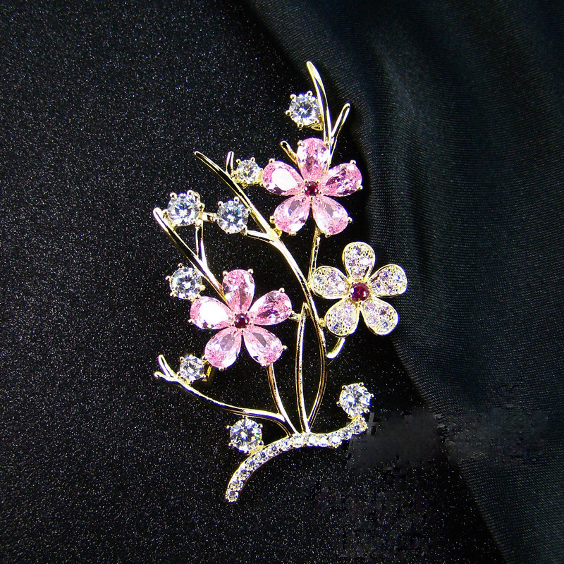 コサージュ 煌めく桜花束ビジュー装飾卒業式コサージュ