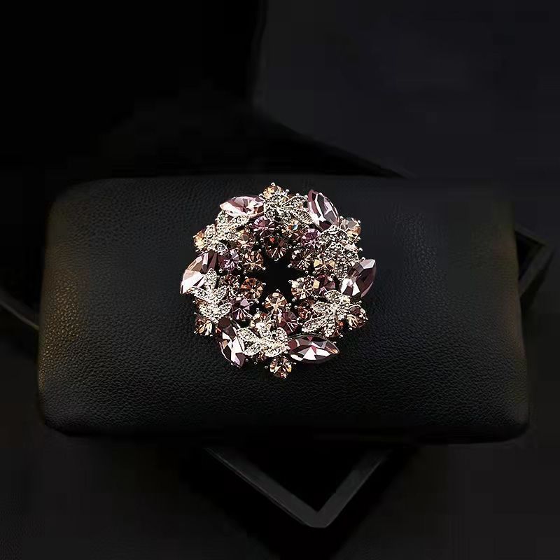 コサージュ 卒業式 華やか宝石風リーフモチーフコサージュ