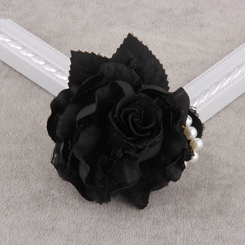 コサージュ 結婚式 薔薇とパール飾りの上品な花束風コサージュ