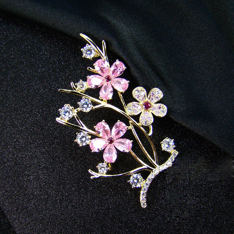 コサージュ 煌めく桜花束ビジュー装飾卒業式コサージュ