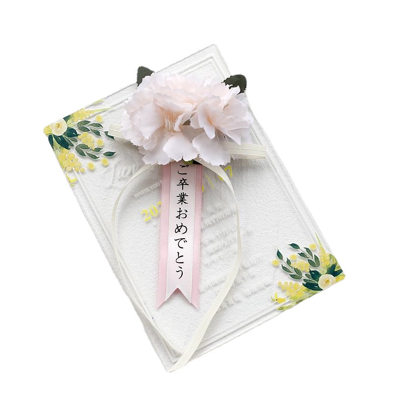 コサージュ 祝福メッセージ付き花飾り