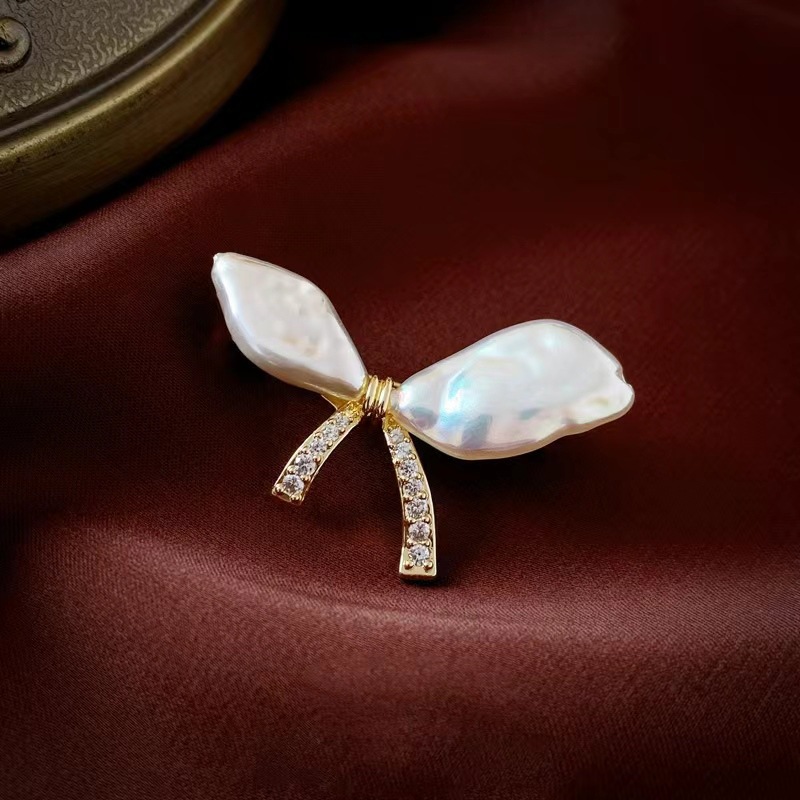 コサージュ 卒業式 真珠風リボン型コサージュ